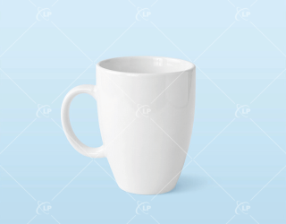 Cốc sứ bầu quai C trắng tinh tế - LPLS02