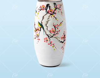 Lọ bom vẽ hoa đào - LPLH12