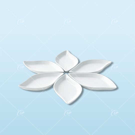 Bộ đĩa sứ dáng cánh lá độc đáo - LPBD64