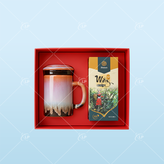 Giftset ca lọc trà và hộp trà gốm sứ LPGSL06