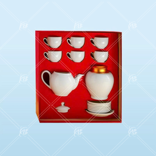 Giftset bộ trà và hũ trà gốm sứ  - LPGSL17