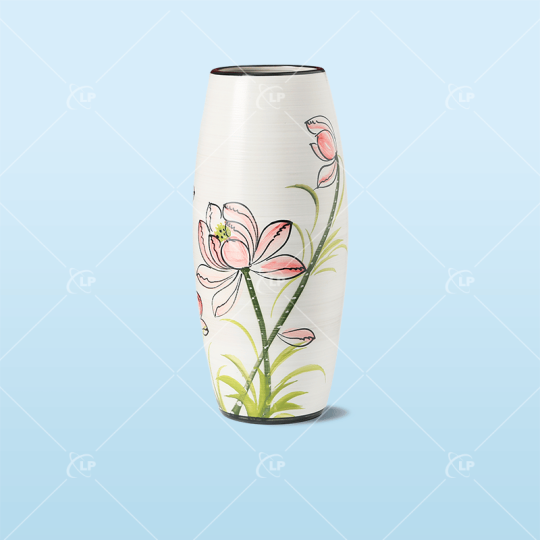Lọ bom vẽ sen hồng - LPLH11