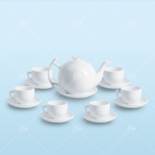 Set bình trà bưởi cành trắng thanh nhã - LPBTT06