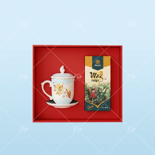 Set ly sứ cao cấp kèm hộp trà sang trọng - LPLS30