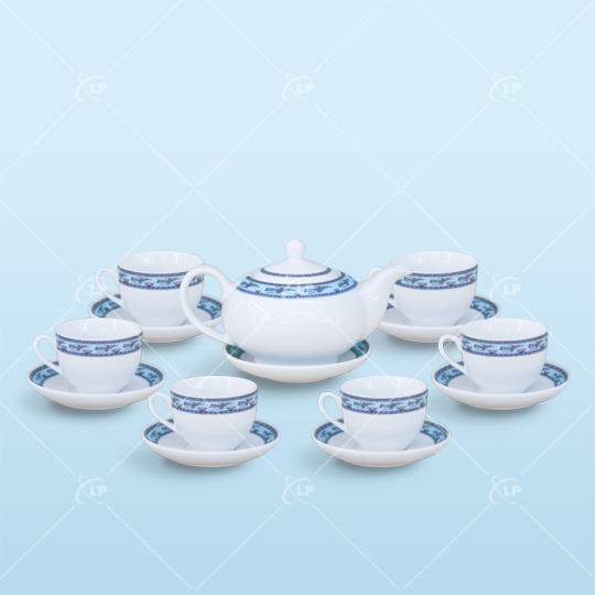 Set trà Minh Nguyệt họa tiết hạc xanh LPBTT20